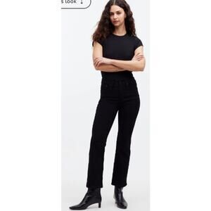 Madewell Black High-Rise Flared Wide-Leg Jeans